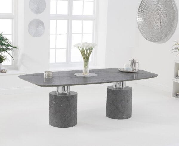 Antonio 220cm Grey Marble Dining Table
