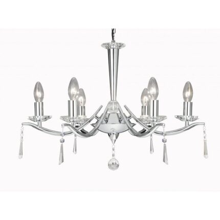 Arabella Chrome Celing Light Chandelier With Crystal Drops
