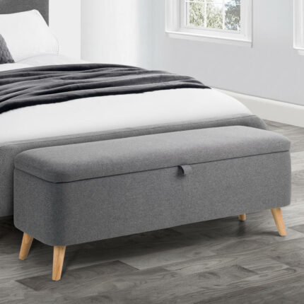 Astrid - Blanket Box - Grey - Fabric