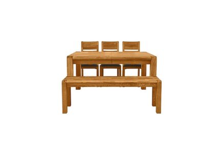 Bakerloo Small Extending Table, 3 Chairs and Bench Dining Set