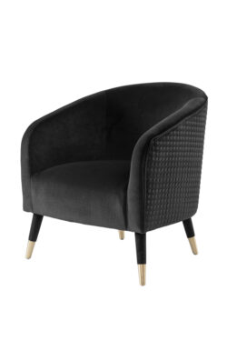 Bellucci Circles Armchair - Black - Brass Caps