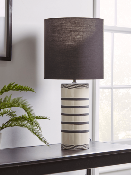 Black Stripes Ceramic Table Lamp
