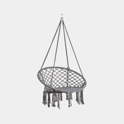 Boho Grey Rope Hanging Garden Chair