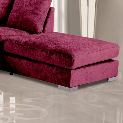 Boise Chenille Fabric Footstool In Aubergine