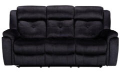 Bowery Handmade 3 Seater Reclining Sofa Charcoal Grey Real Fabric In Stock