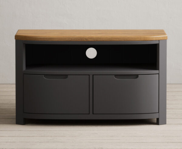 Bradwell Oak and Charcoal Grey Painted Small TV Unit