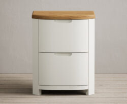 Bradwell Oak and Signal White Painted 2 Drawer Bedside Chest