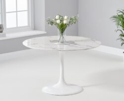 Brighton 120cm Round Marble White Dining Table