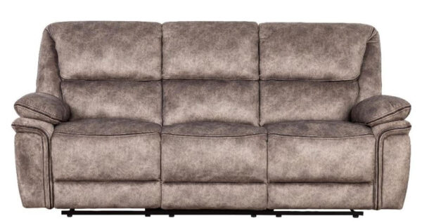 Brooklyn Genuine 3 Seater Reclining Sofa Taupe Real Fabric In Stock