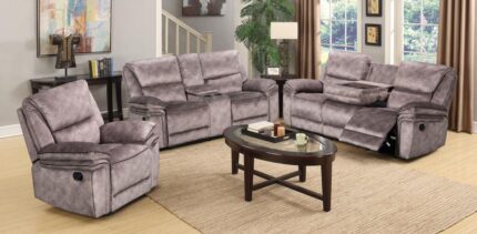 Brooklyn Genuine 3+2+1 Seater Reclining Sofa Suite Taupe Real Fabric In Stock