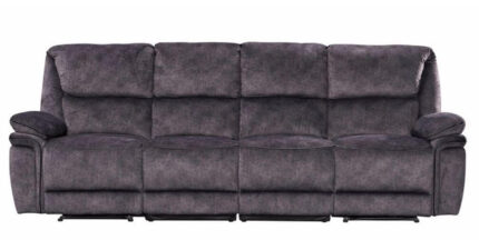 Brooklyn Genuine 4 Seater Reclining Sofa Charcoal Grey Real Fabric In Stock