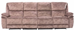 Brooklyn Genuine 4 Seater Reclining Sofa Taupe Real Fabric In Stock
