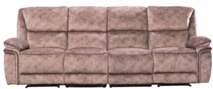 Brooklyn Genuine 4 Seater Reclining Sofa Taupe Real Fabric In Stock