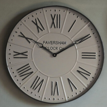 Burnet Round Metal Wall Clock In Mirage Grey