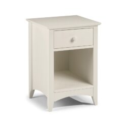Cameo - 1 Drawer Bedside Table - Stone White - Wooden
