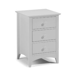 Cameo - 3 Drawer Bedside Table - Grey - Wooden