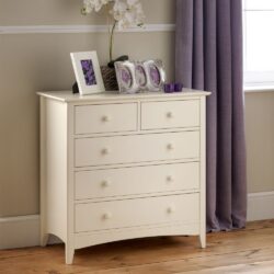 Cameo - 3+2 Drawer Chest - Stone White - Wooden