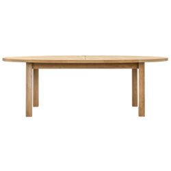 Champil Outdoor Oval Wooden Dining Table In Natural