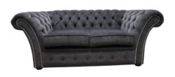 Chesterfield 2 Seater Pimlico Carbon Grey Fabric Sofa Settee Bespoke In Balmoral Style