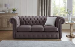 Chesterfield 3 Seater Fabric Malta 02 Lavender Sofa