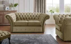 Chesterfield Beaumont 2 Seater Sofa & Club Chair Malta Parchment 10