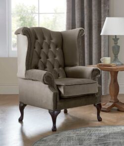 Chesterfield Queen Anne Beatrice Armchairs Malta Taupe 08