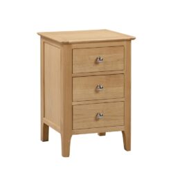 Cotswold - 3 Drawer Bedside Table - Oak - Wooden