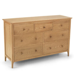 Courbet Wooden Chest Of Drawers In Light Solid Oak With 7 Drawer