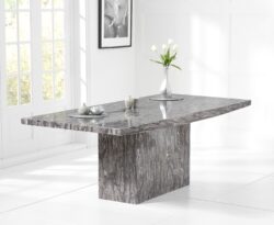 Crema 160cm Grey Marble Dining Table
