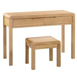 Curve - 2 Drawer Dressing Table - Oak - Wooden