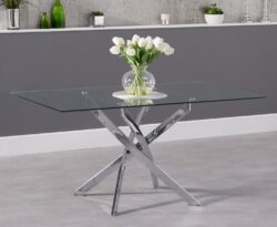 Denver 160cm Rectangular Glass Dining Table