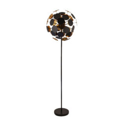 Discus 4 Bulb Floor Lamp In Black And Gold