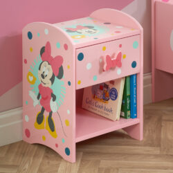 Disney - Minnie Mouse - 1 Drawer Bedside Table - Pink - Wooden