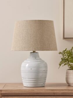Distressed Whitewashed Table Lamp