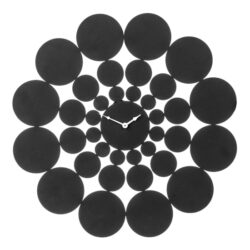 Efroya Round Metal Wall Clock In Black