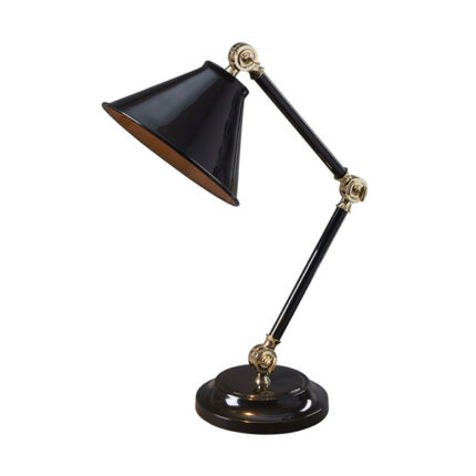 Elstead Provence Element 1 Light Table Lamp Black and Polished Brass