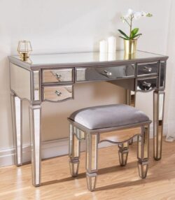Elysee - Mirrored 4 Drawer Dressing Table - Mirror - Glass