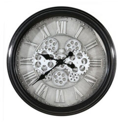 Factona Glass Wall Clock With Anthracite And Silver Metal Frame