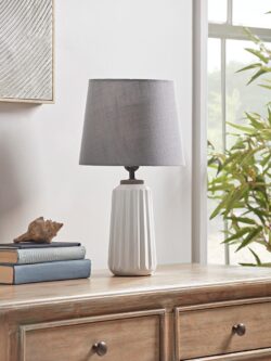 Fluted White Table Lamp