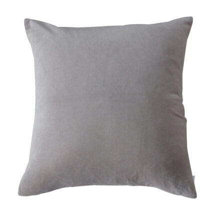 Gallery Interiors Cotton Velvet Cushion in Grey