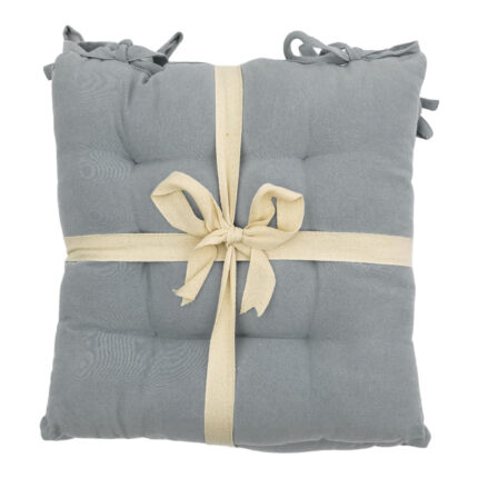 Gallery Interiors Pitter Plain Cotton Seatpad Grey