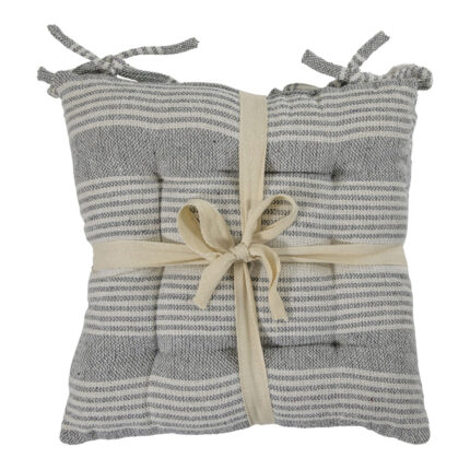 Gallery Interiors Set of 2 Westley Stripe Seatpad Grey