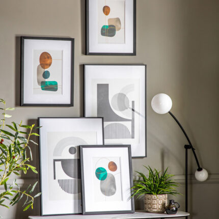 Gallery Interiors Set of 3 Vargha Abstract Wall Art Multicoloured