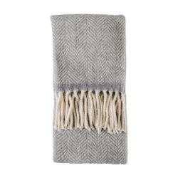 Gallery Interiors Wool Throw in Grey