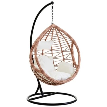 Gazit Outdoor Single Hanging Chair With Cut Out Sides In Natural