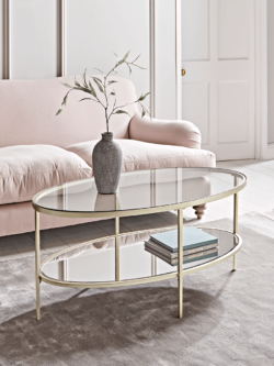 Glass Display Coffee Table - Soft Gold