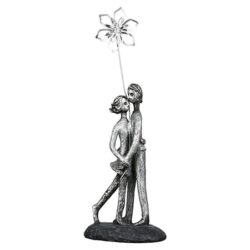 Gluck Moment Poly Design Sculpture In Antique Silver And Grey