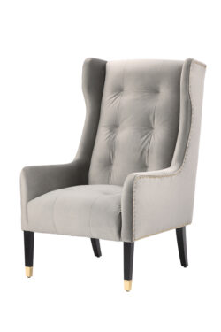 Grayson Armchair Dove Grey - Brushed Gold