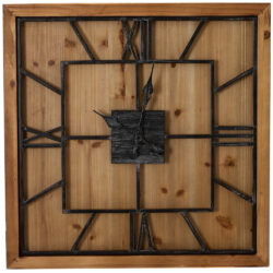 Hill Interiors Large Williston Square Wall Clock in Wood