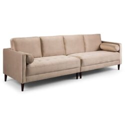 Hiltraud Fabric 4 Seater Sofa In Beige
